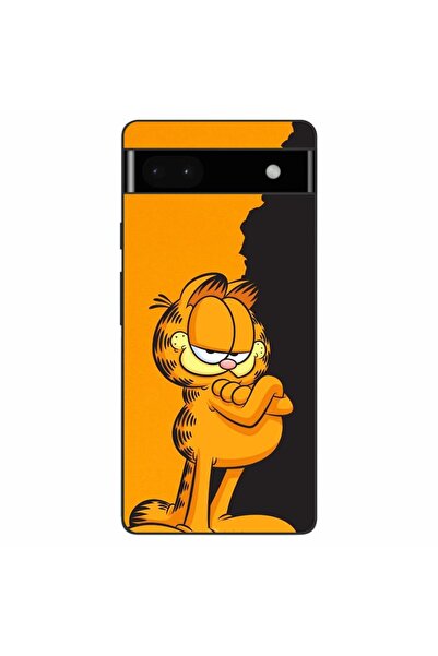 OEM Husa compatibila cu Google Pixel 6A Silicon Gel Tpu Model Garfield Black ...