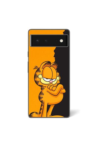 OEM Husa compatibila cu Google Pixel 6 Silicon Gel Tpu Model Garfield Black a...