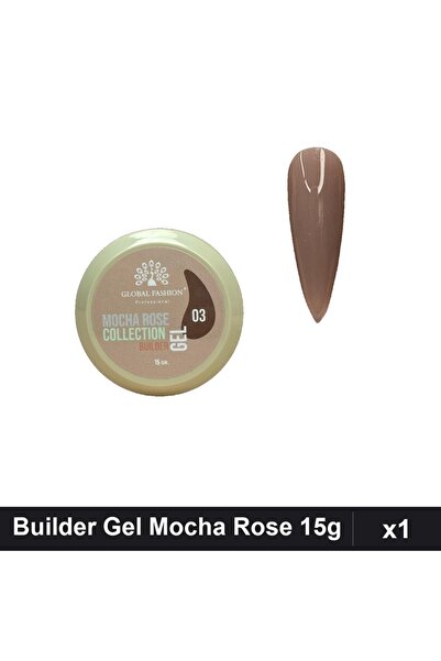 global fashion Builder Gel Mocha Rose 15g, Constructie Unghii UV/LED, Nr.03