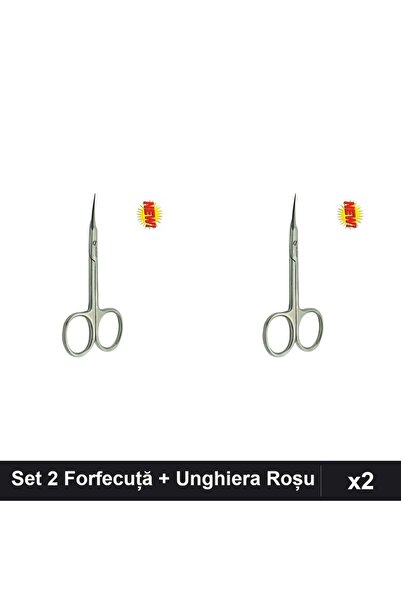 One Group Set 2 Forfecuță Cuticula Profesională + Unghiera Clește Roșu, Manic...