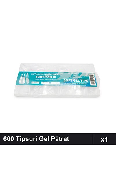 global fashion Set 600 Tipsuri Gel Pătrat Îngustat, Unghii False Manichiură P...
