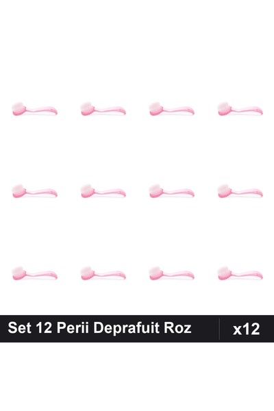 NAİLS Set 12 Perii Unghii cu Capac pentru Deprafuit, Roz, Manichiura Profesio...