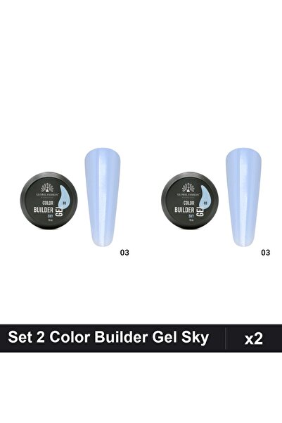 global fashion Set 2 Color Builder Gel UV 15g Nr.03 Sky, Constructie Unghii