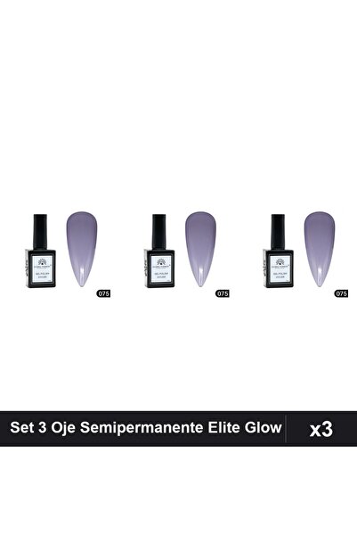 global fashion Set 3 Oje Semipermanente Elite Glow 15ml, Gel Polish UV/LED