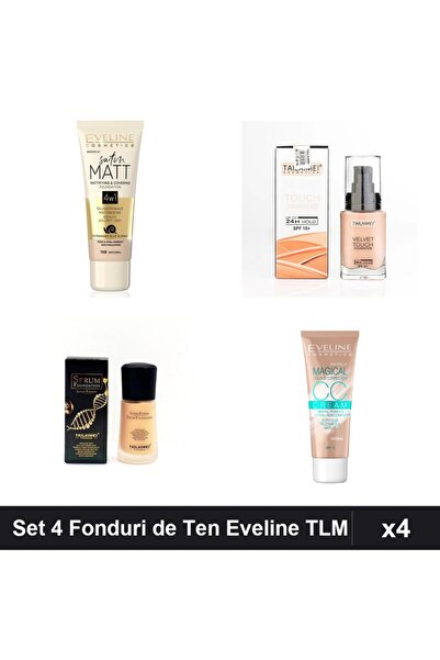 Eveline Set 4 Fonduri de Ten & TLM, Nuante 103-105, SPF 10-15, 30-34ml