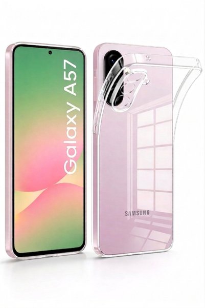 Tech&bello accessories Samsung A57 Compatible Transparent Tpu Silicone Case with Camera and Screen Protection Protrusion