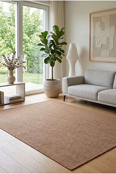 Foldy Luma Hasır Dokuma Açık Kahverengi Kaymaz Taban Sisal Kilim Yıkanabilir ...