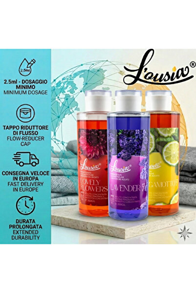 L'ousia Set promoțional L’ousia Floral 3x200g – Odorizant concentrat pentru rufe, cu persistență îndelungată, până la 240 de spălări