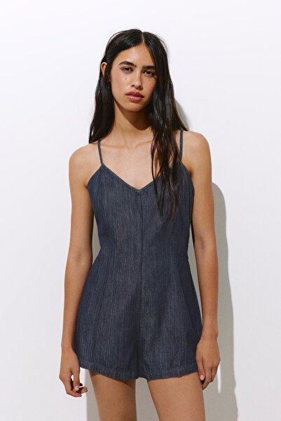 Pull & Bear Askılı kısa denim tulum