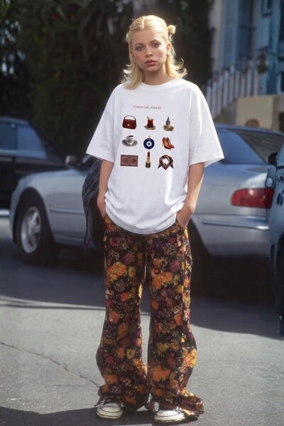 The Champ Clothing Tricou oversize pentru femei Turkish Girl Wishlist imprima...