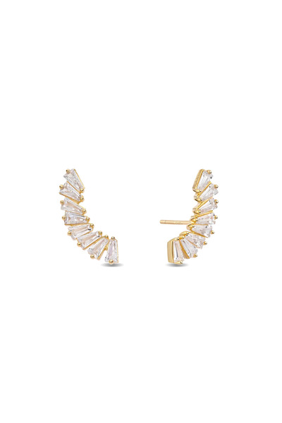 Lisa&Co. Cercei Argint Ventaglio Argint placat cu aur galben / Zircon / Alb