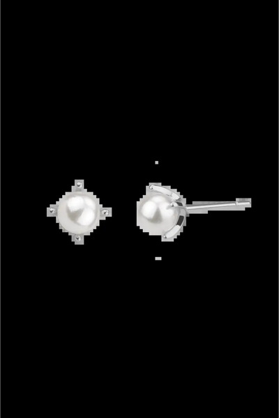 Lisa&Co. Cercei Argint Simple White L Argint placat cu rodiu / Shellpearls