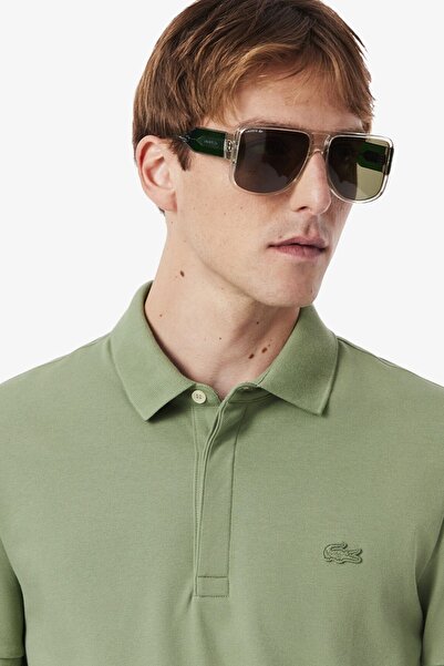 Lacoste Paris Men's Regular Fit Polo T-Shirt Men's Polo Collar T-Shirt Green