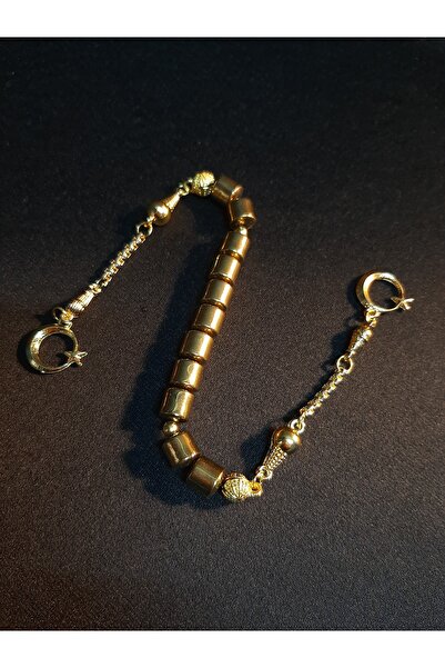 MRYart Gold Natural Cut Hematite Stone Zaza Prayer Beads