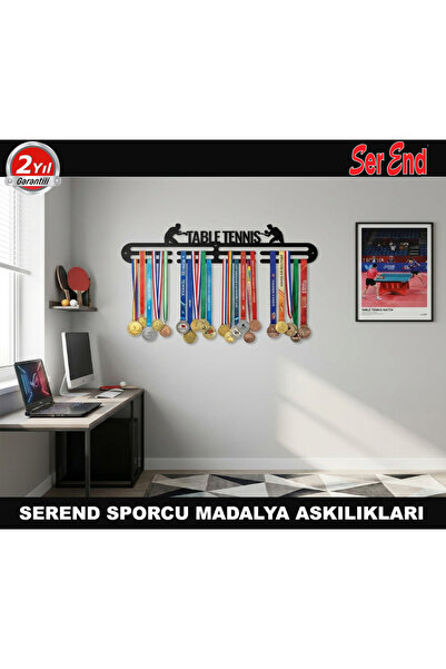 Serend MASA TENİSİ MADALYA ASKISI - ÇELİK METAL - 66 cm - ELEKTROSTATİK TOZ BOYALI