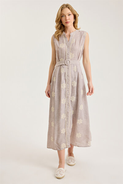 HomeStore Scalloped Flower Embroidered Dress