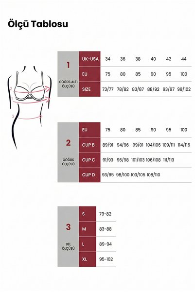 Pearlune Women's Lace Detailed & Supported Bra Panty Underwear Set