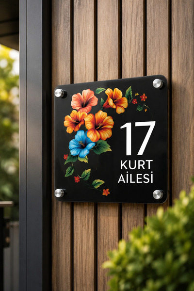 JHAAR Kişiye Özel Pleksi Kapı İsimliği – Modern & Lüks UV Baskılı Dekoratif K...