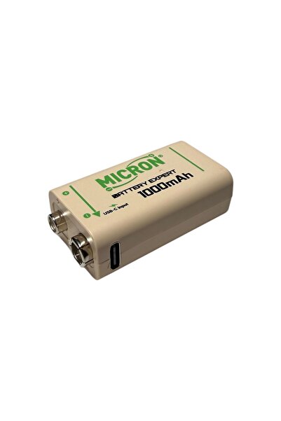Micron 9V Şarj Edilebilir Lityum Pil 1000 Döngü USB Type-C Yassı Pil , 9V Pil