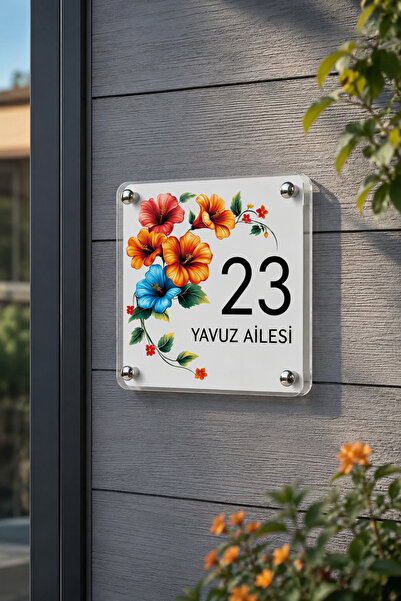 JHAAR Kişiye Özel Pleksi Kapı İsimliği – Modern & Lüks UV Baskılı Dekoratif K...