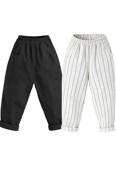 Catz Kids Jedan paket, dva modela: crne lanene boyfriend pantalone i crno-bel...