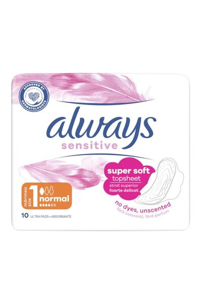 Vader Absorbante, Always, 10 buc Ultra Normal plus Sensitive,