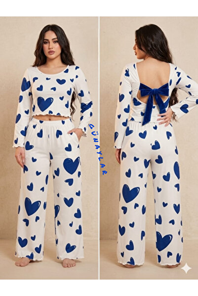 RAHAF TİCARET Women's Pajama Set with Bow on the Back