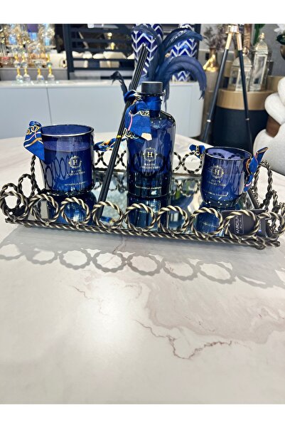 KARCILAR HOME STORE ayna tabanlı sunum tepsisi eskitme renk metal 27x40 cm