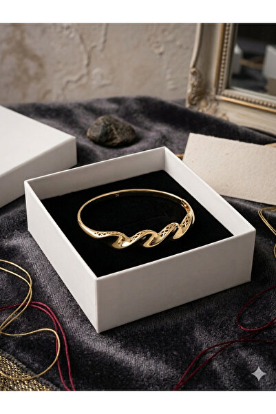 XUPING JEWELRY Özel Tasarım Burma Çelik Kelepçe Bileklik - 14 Ayar Altın Kapl...