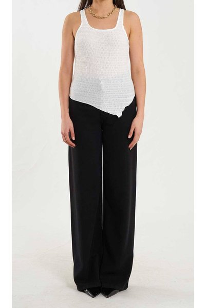 Lavinza Open Collar Asymmetric Blouse