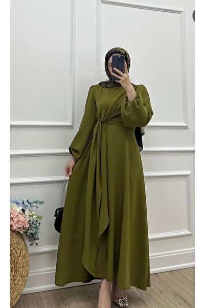 Ay Fashion Official Yandan Bağlamalı Tesettür Elbise