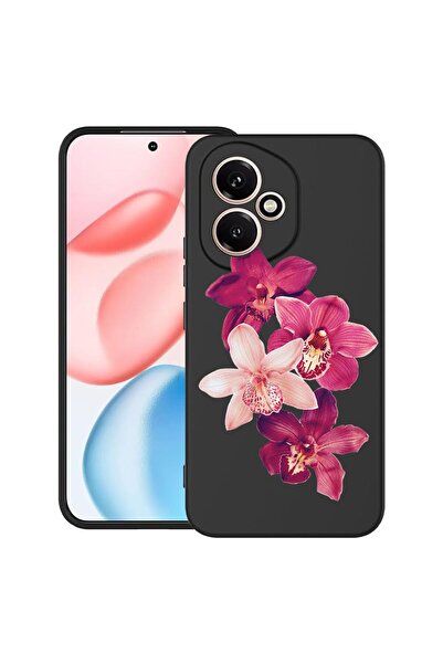 bestcase Ултра тънък TPU калъф, съвместим с Honor 400, Флорален - Червена орх...