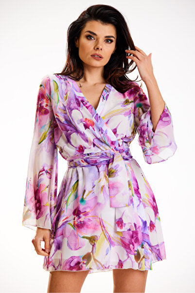 Awama Dress A509, Awama, Polyester, Purple, XL INTL