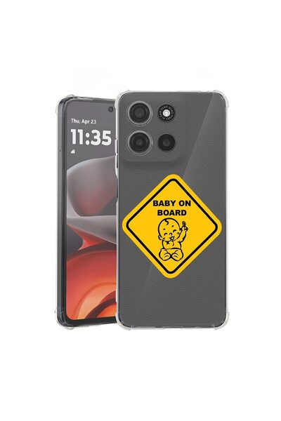 bestcase ¬Æ Husa pentru Motorola Moto G15, Anti Shock 1.5MM, Baby On Board, P...