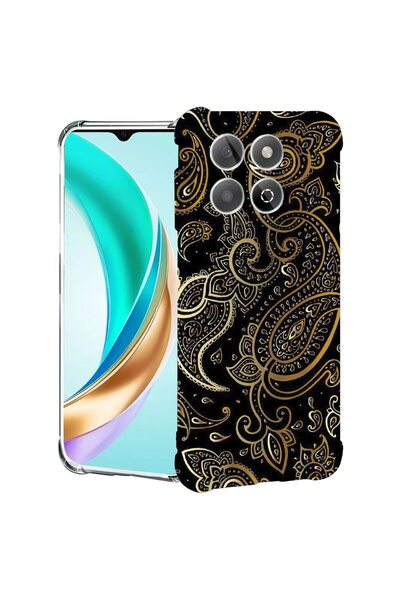 bestcase ¬Æ Husa compatibila Honor X8C, Anti Shock 1.5MM, Golden Pattern, Pro...
