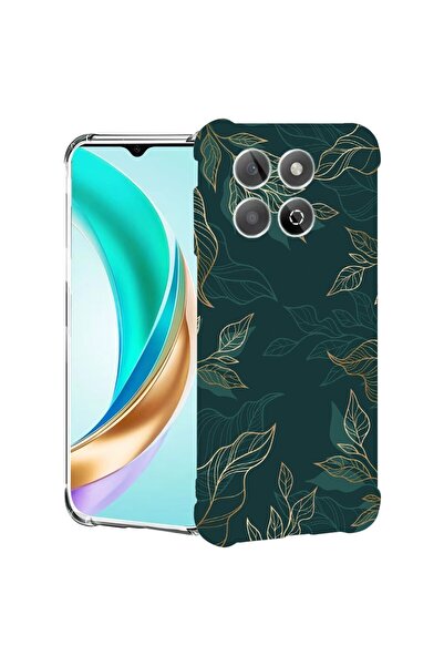 bestcase ¬Æ Husa compatibila Honor X8C, Anti Shock 1.5MM, Green Feathers, Pro...