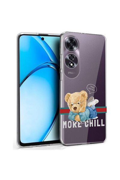 bestcase Калъф за OPPO A60 4G, Прозрачен силиконов 2ММ, More Chill Teddy Bear...