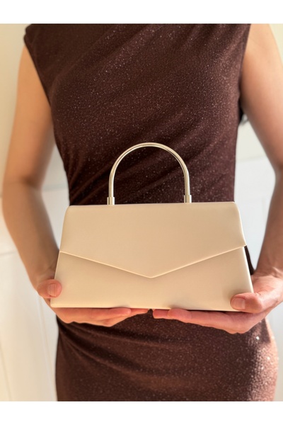 lalettobags Kadın Gümüş Kol Detaylı Mektup Kapaklı Abiye & Davet Çantası