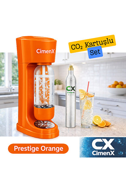 CİMENX Soda Maker – Prestige Orange - Soda Kartuşlu Set