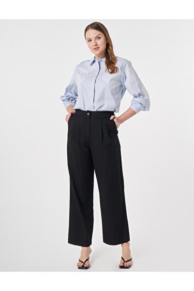 KYR Pleated Lyocell Trousers Black