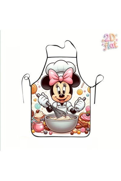 Choice 55cmx73cm 1pc 1pc Minnie Mouse Chef Baking Scene with Sweets Apron, pe...