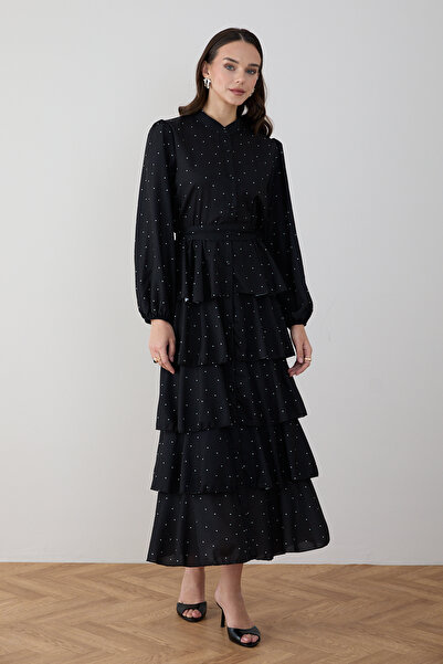 Melike Tatar Polka Dot Layered Dress 32-2875