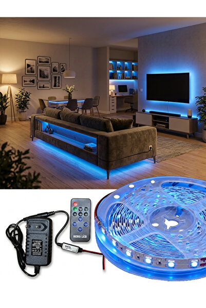 Hero Led 5 Metre 4040 Şerit Led Tak Çalıştır Hazır Set - Aç Kapat Kumandalı D...