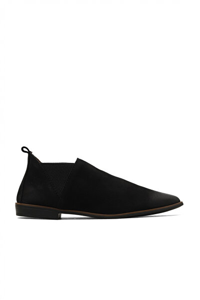 BUENO Black Nubuck Women's Flat Boots