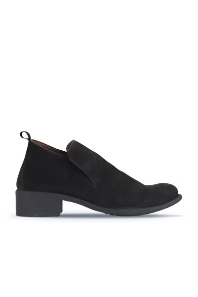 BUENO Black Nubuck Women's Heeled Boots