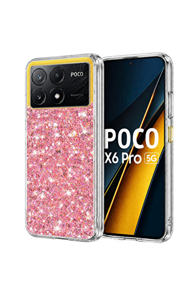 Techsuit Husa pentru Xiaomi Poco X6 Pro, Sparkly Glitter, protectie antisoc, roz