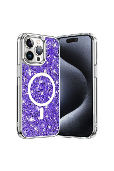 Techsuit Husa pentru iPhone 15 Pro, Sparkly Glitter MagSafe, protectie antiso...