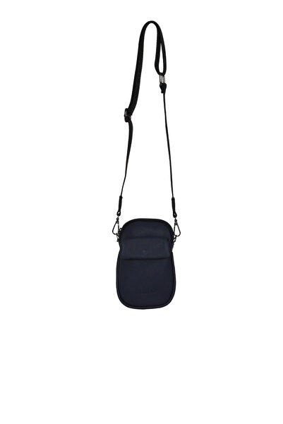 BUENO Navy Blue Leather Women's Strap Phone Bag