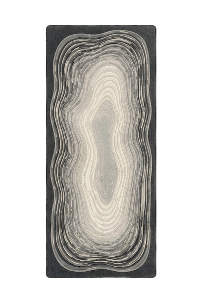 Rugs Modern Halı SDT Modern Topografik Desenli Katmanlı Dalgalı Gri Dokuma Ta...