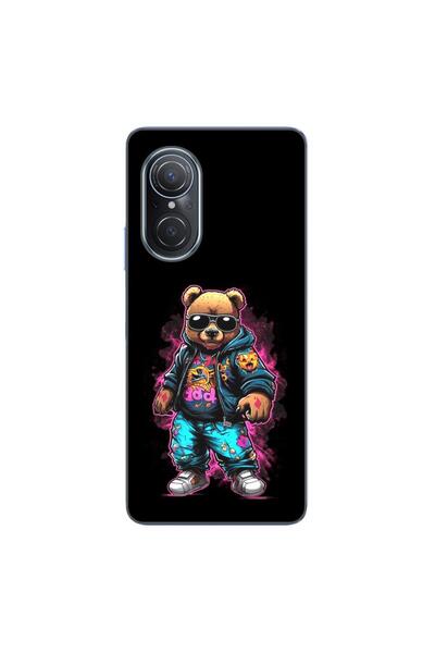 OEM Husa compatibila cu Huawei Nova 9 SE Silicon Gel Tpu Model Bear Cool Black